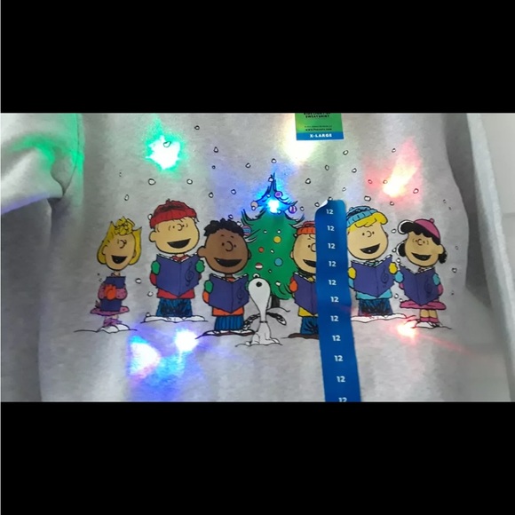 Peanuts Snoopy Charlie Brown Christmas Size Kids Medium Light Up Swea… - Picture 4 of 6
